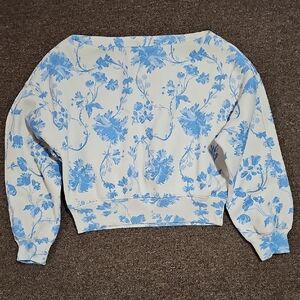 Abercrombie & Fitch Cream Sweatshirt with Blue Floral Print